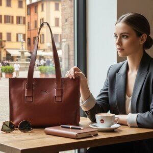 Sorrento De Martino Brown Leather Shoulder Bag | Made in Italy | Classic Italian